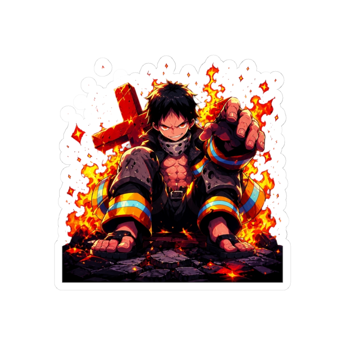 shinra kasukabe - fire force Sticker