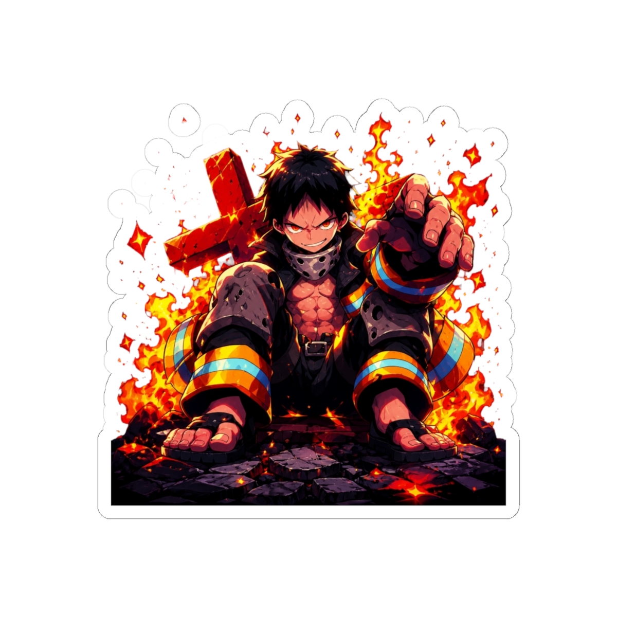 shinra kasukabe - fire force Sticker - alternate angle 2, merchandise