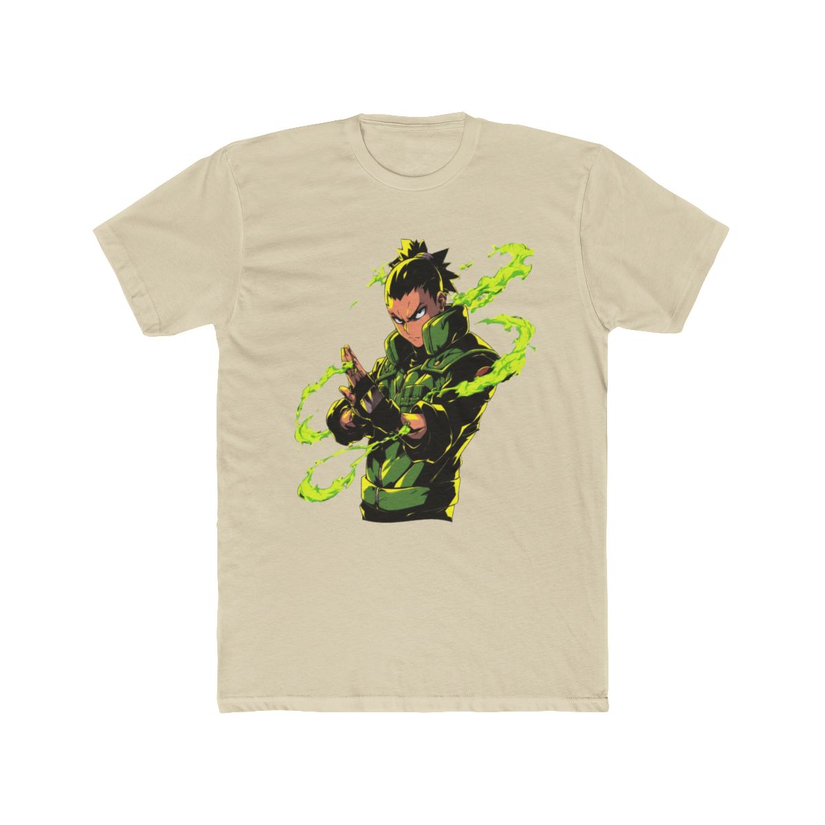 Shinra Kusakabe Green Flames Art T Shirt | Fire Force - alternate angle 4, merchandise