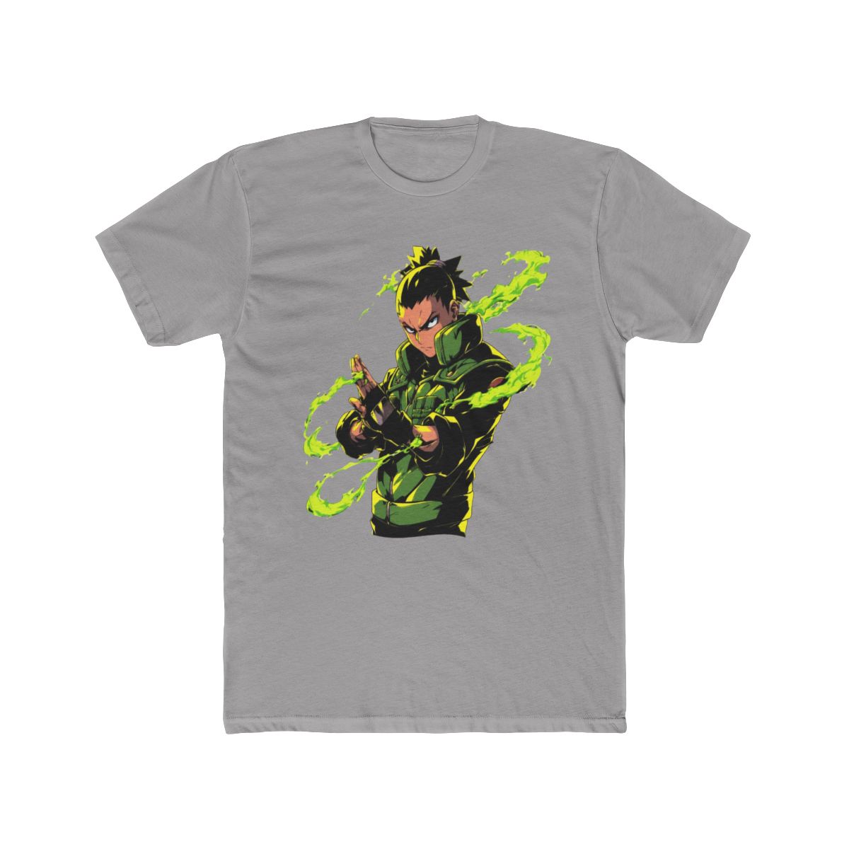 Shinra Kusakabe Green Flames Art T Shirt | Fire Force - alternate angle 2, merchandise