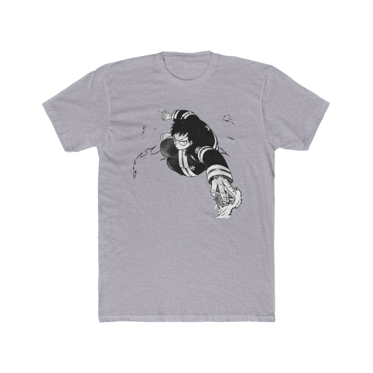 Fire Force Shinra Black & White Manga Panel T Shirt