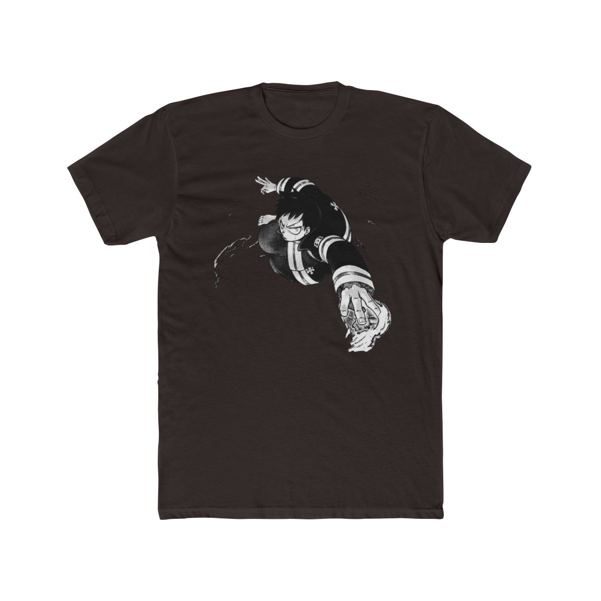 Fire Force Shinra Black & White Manga Panel T Shirt - alternate angle 2, merchandise