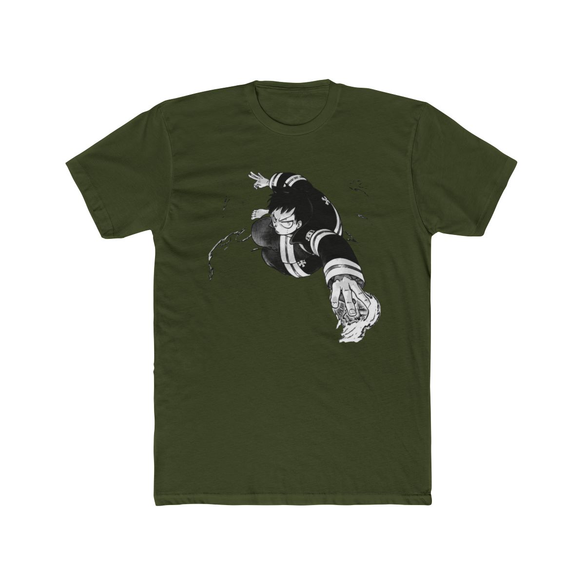 Fire Force Shinra Black & White Manga Panel T Shirt - alternate angle 5, merchandise