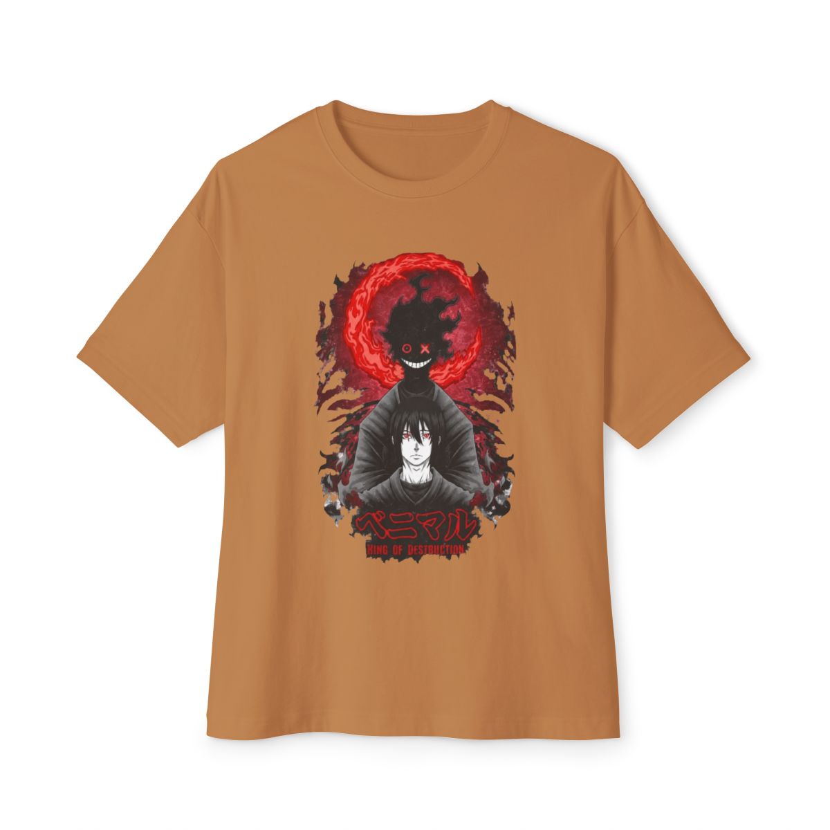 Nysekai "Benimaru Shinmon Asakusa's King of Destruction" Fire Force Vintage Washed Oversized T-Shirt - alternate angle 5, merchandise